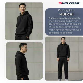 Áo Hoodie Nỉ Unisex VELOSAR Ấm áp, Form Rộng Basic, Chống Nhăn, Dễ Phối Đồ  LHO- 60001
