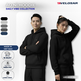Áo Hoodie Nỉ Unisex VELOSAR Ấm áp, Form Rộng Basic, Chống Nhăn, Dễ Phối Đồ  LHO- 60001