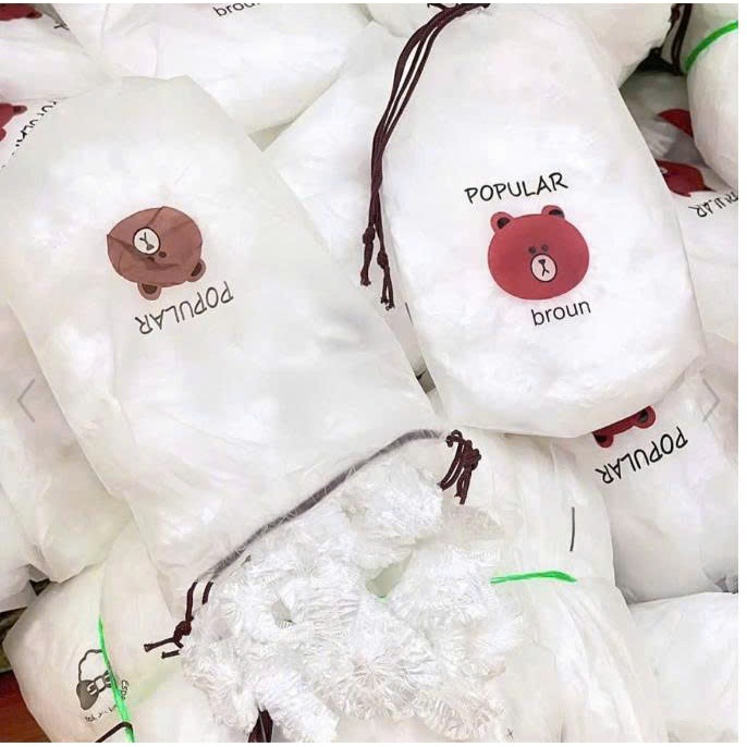 Set 10 túi Màng bọc thực phẩm bo chun co dãn, túi 100 cái , màng bọc thực phẩm PE túi  Sh0047