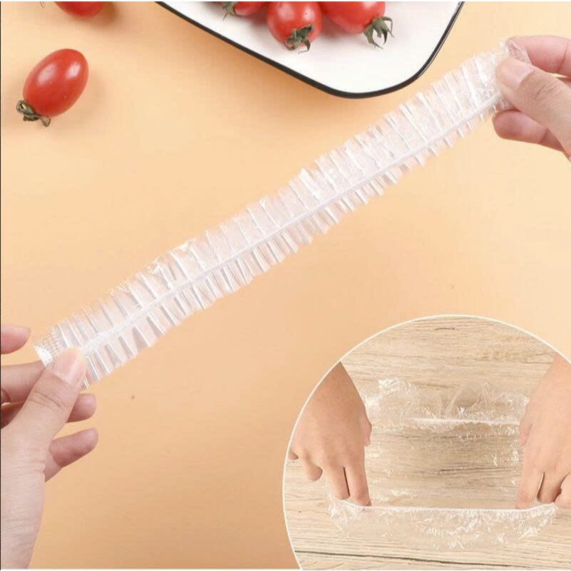 Set 10 túi Màng bọc thực phẩm bo chun co dãn, túi 100 cái , màng bọc thực phẩm PE túi  Sh0047
