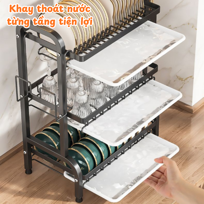 Kệ Úp Chén Bát Inox 304 Đa Tầng,Kệ Để Bát Đĩa Nhà Bếp Bằng Thép Không Gỉ, Kệ Úp Chén Cao Cấp