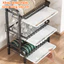 Kệ Chén Bát 3 Tầng Thép Chống Gỉ Cao Cấp, Giá Để Bát Đĩa Có Khay Hứng Nước & Kệ Dao Thớt Tiện Lợi