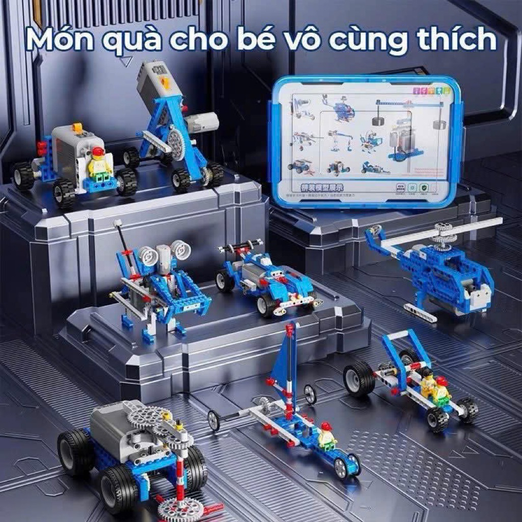 Có Động Cơ - Bộ đồ chơi lắp ráp Robot sáng tạo 400 mô hình, Đồ chơi lắp ghép STEM 9686 phát triển tư duy cho bé