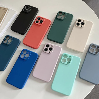 Ốp Lưng iPhone Cao Cấp Silicon 5 Màu Trơn Mềm Mỏng Chống Sốc Cho iP 16/15/14/13/12/11 Pro/Max/Plus PK035