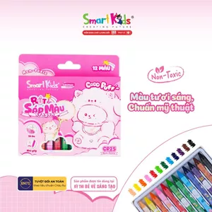 Bút sáp màu Smartkids Coco Puff 12/18/24 màu tô (CR25/ CR26/ CR27)