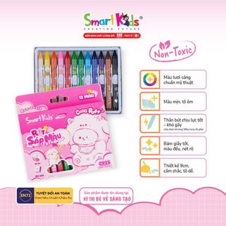 [MỚI VỀ] Bút sáp màu Smartkids Coco Puff 12/18/24 màu tô (CR25/ CR26/ CR27)