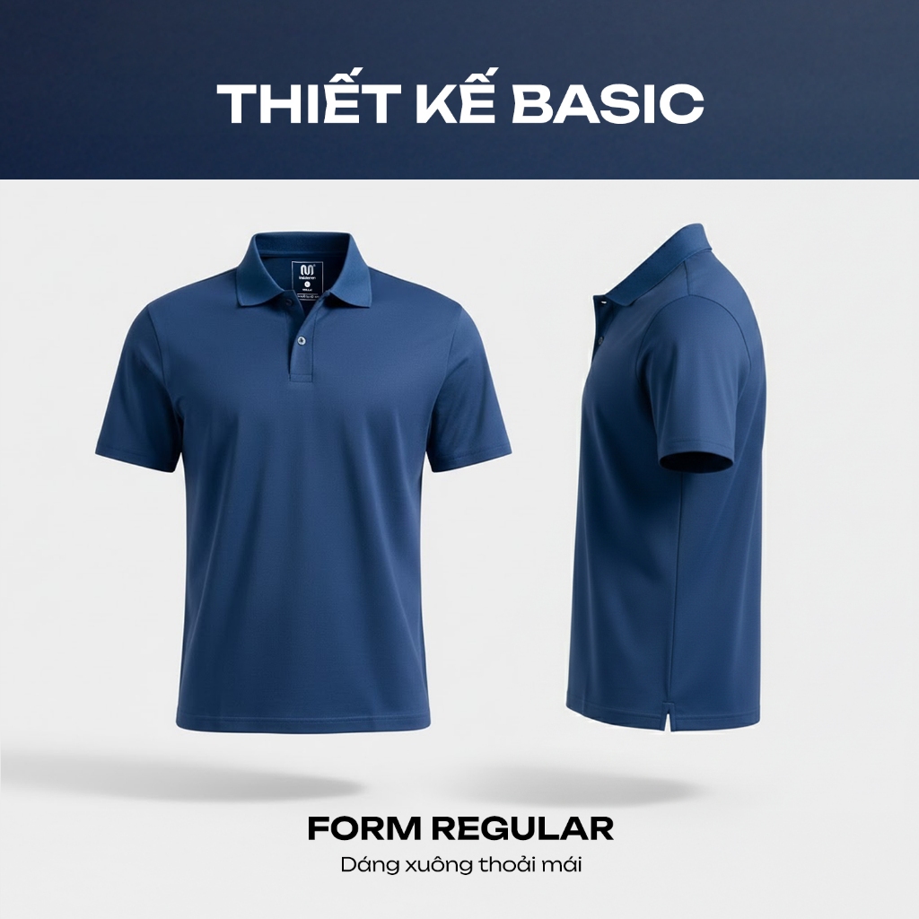 Áo Polo Nam Insidemen Regular Fit Xanh Tím Than Polyester Spandex, Phong Cách Trẻ Trung IPS099EDP01