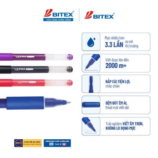 [MỚI VỀ] Combo 3/6/12 Bút gel Bitex G09 ULTRA2000 0.5mm – Viết mượt, mực nhiều, 4 màu