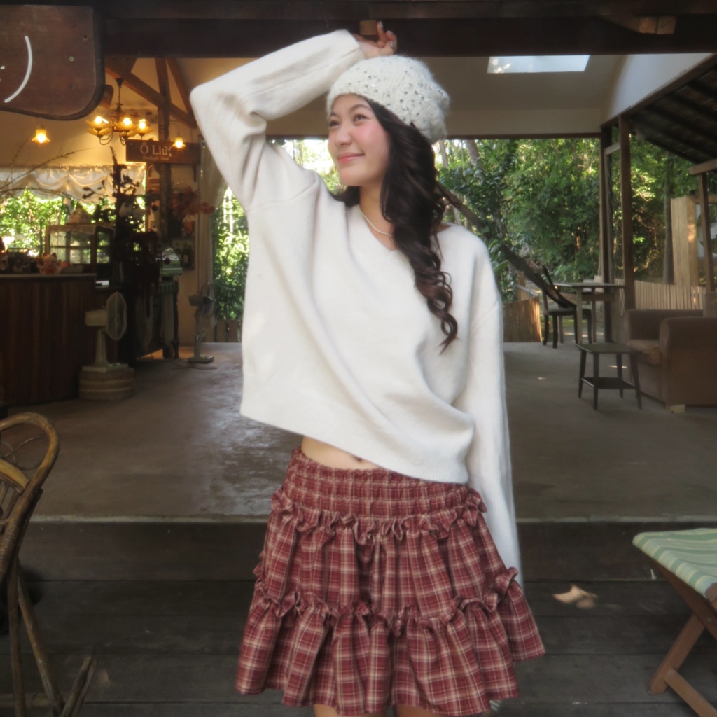 Áo len nữ cổ V SONNA HI - dáng relaxed thoải mái, len xù nhẹ mềm mịn - MELLOW V KNIT