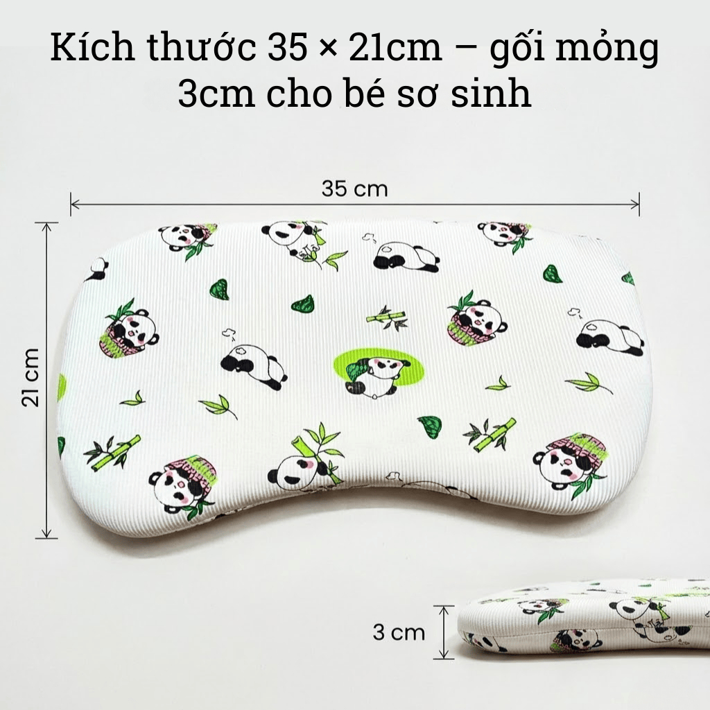 Gối Cao Su Non Babi1 Thiết Kế Lõm Định Hình Đầu Cho Bé Sơ Sinh Kích Thước 35x21x3.2cm