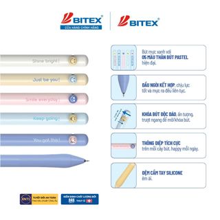 [MỚI VỀ] Bút Gel BITEX G16 Happy – Viết Êm Trơn, Thiết Kế Pastel Dễ Thương