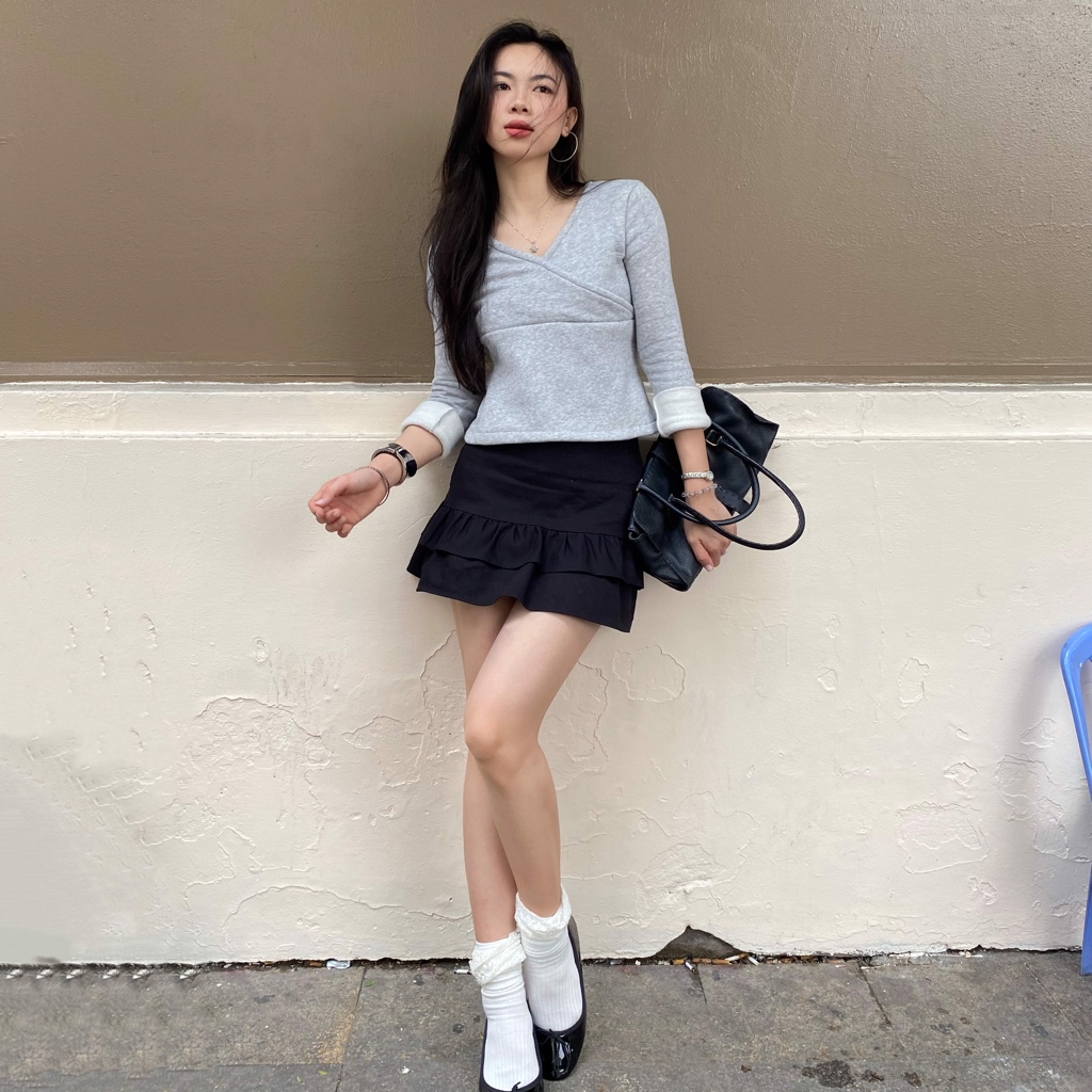 Chân váy ngắn bồng 2 tầng SONNA HI - chất cotton dày dặn, ít nhăn - TWIRL MINI SKIRT