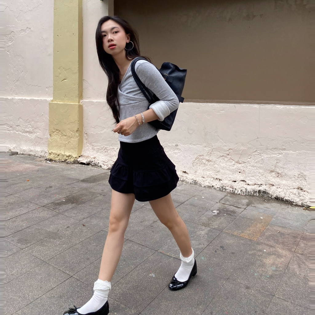 Chân váy ngắn bồng 2 tầng SONNA HI - chất cotton dày dặn, ít nhăn - TWIRL MINI SKIRT