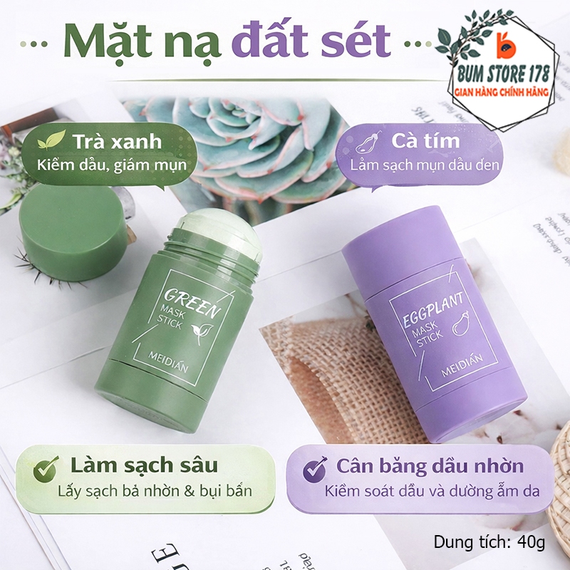 Thanh Lăn Đắp Mặt Dạng Stick Meidian – Mask Stick Eggplant & Green