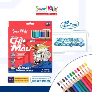 [MỚI VỀ[ Vi/ Ống Bút Chì Màu Smartkids Fantasy Warriors 12/24 Màu Tô – Woodfree – Ruột Mềm – Lên Màu Đẹp – Chính Hãng