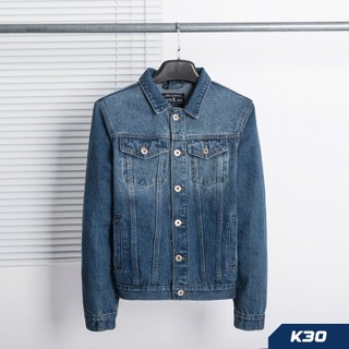 HUNTERXRAYS Áo Khoác Jeans Xanh Đậm K29 K30 K31 K33 Denim  Cotton 100% KHÔNG CO GIÃN  Form REGULAR FULLSize M - XXXL