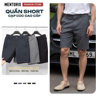 Quần Short MENTORIS, Vải PolyFlex Cao Cấp, Bền Màu Co giãn đa chiều, mềm nhẹ thoải mái MSR2518