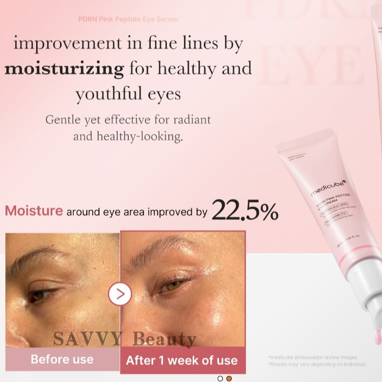 Tinh Chất Làm Sáng, Giảm Nhăn, Săn Chắc Vùng Da Mắt MEDICUBE PDRN Pink Peptide Eye Cream 30ml