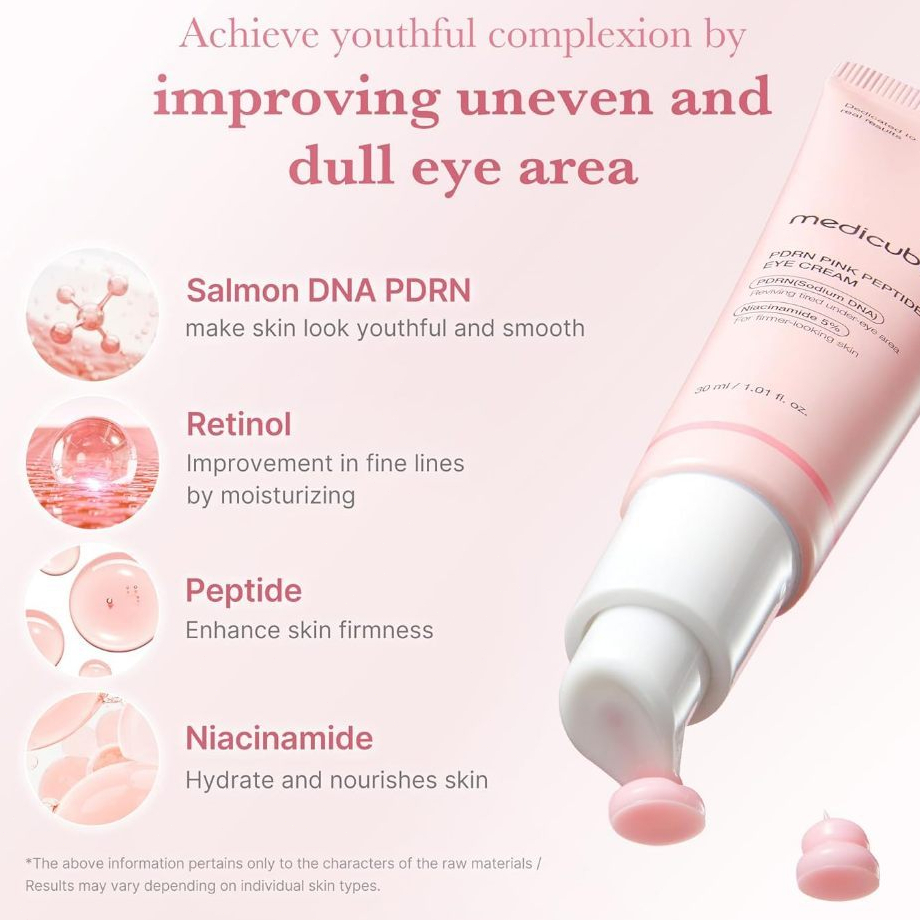 Tinh Chất Làm Sáng, Giảm Nhăn, Săn Chắc Vùng Da Mắt MEDICUBE PDRN Pink Peptide Eye Cream 30ml