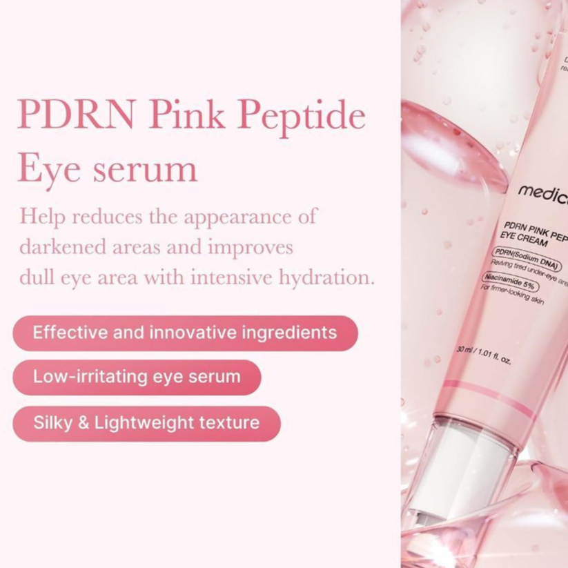 Tinh Chất Làm Sáng, Giảm Nhăn, Săn Chắc Vùng Da Mắt MEDICUBE PDRN Pink Peptide Eye Cream 30ml