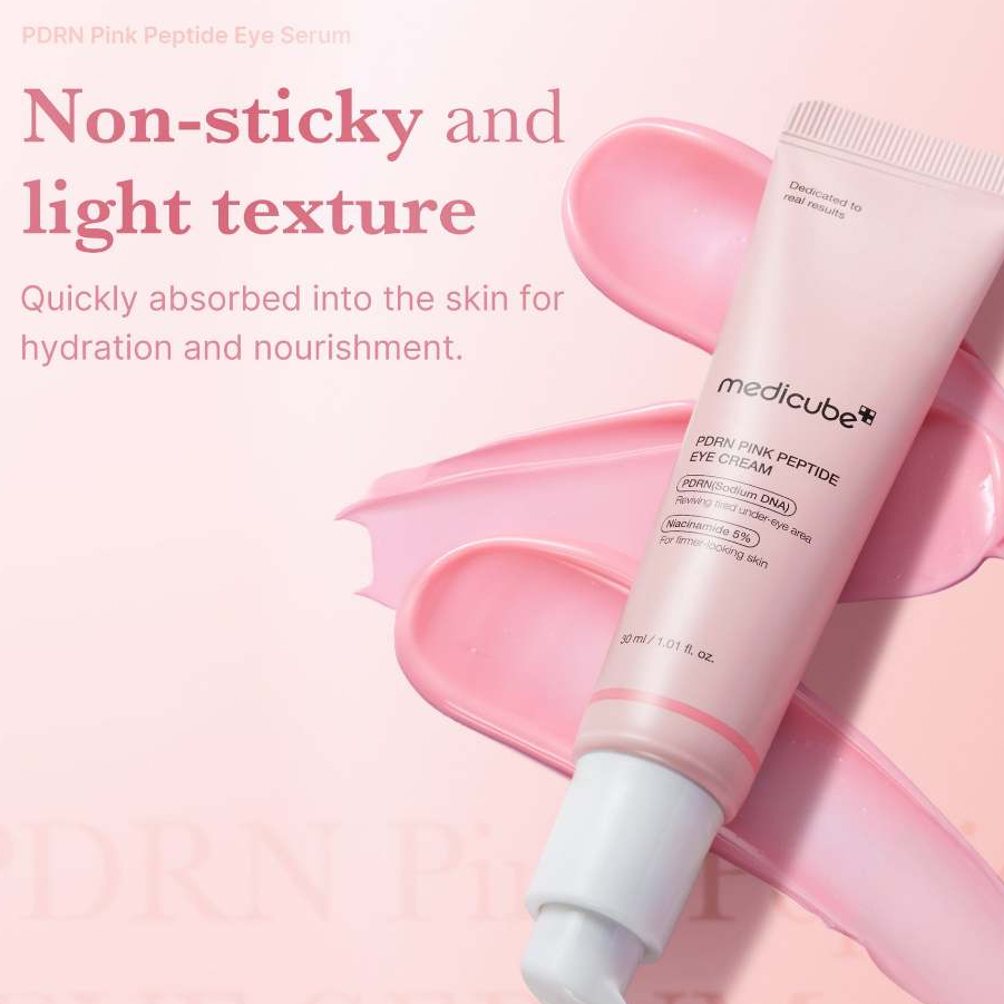 Tinh Chất Làm Sáng, Giảm Nhăn, Săn Chắc Vùng Da Mắt MEDICUBE PDRN Pink Peptide Eye Cream 30ml