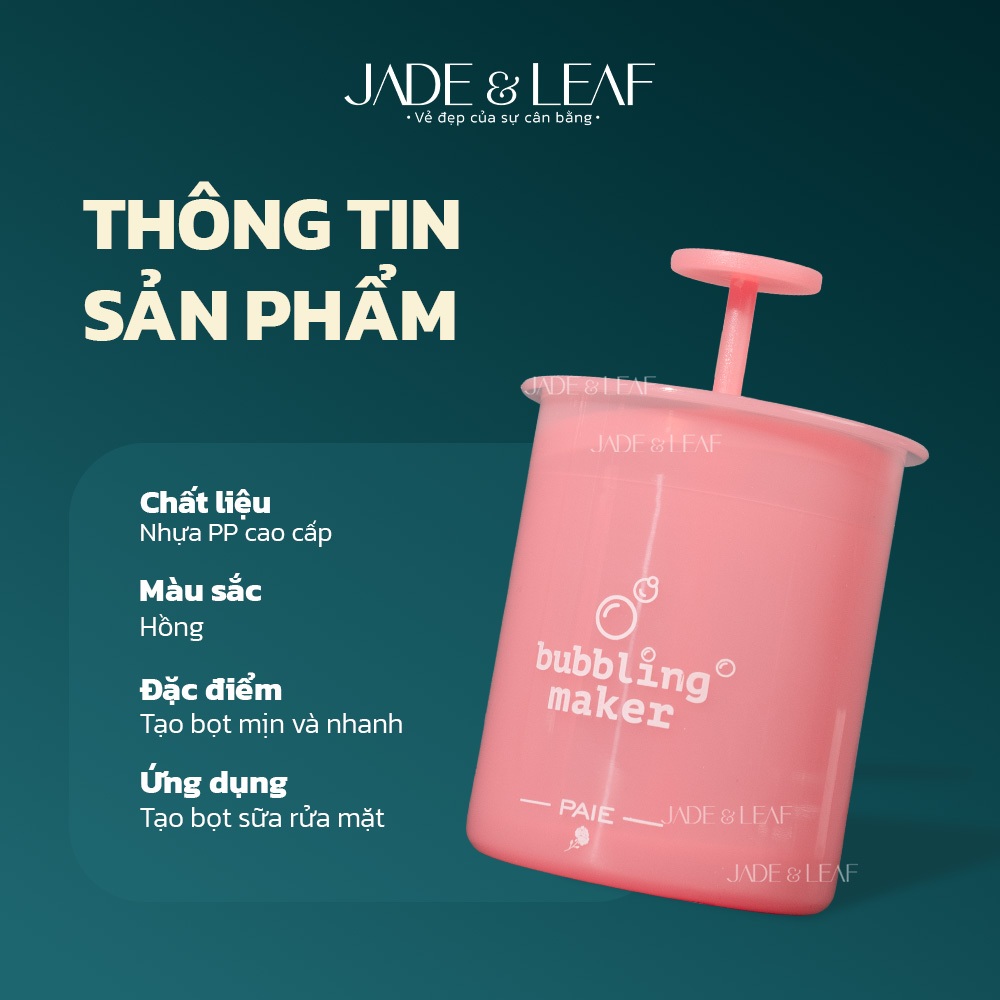 Cốc Tạo Bọt Sữa Rửa Mặt Jade&Leaf Sữa Tắm Siêu Mịn Tạo Bọt Dầu Gội Hàng Chính Hãng Loại 1
