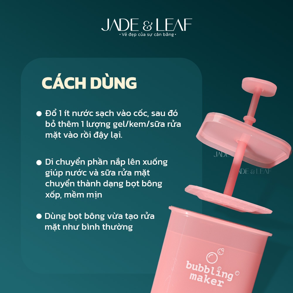 Cốc Tạo Bọt Sữa Rửa Mặt Jade&Leaf Chính Hãng, Siêu Mịn Size Lớn, Tạo Bọt Tốt Cho Dầu Gội Loại 1