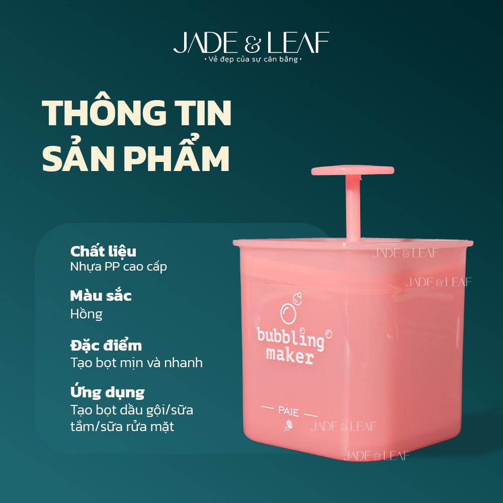 Cốc Tạo Bọt Sữa Rửa Mặt Jade&Leaf Chính Hãng, Siêu Mịn Size Lớn, Tạo Bọt Tốt Cho Dầu Gội Loại 1