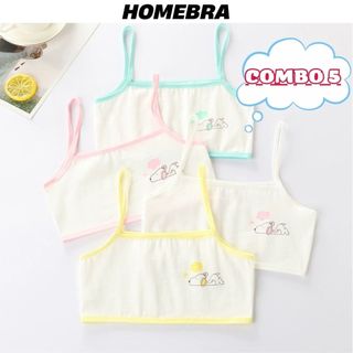 Combo 5 Áo lót nữ học sinh cotton không mút ngực - Set 5 Áo lá dây học sinh mảnh thoáng mát A154