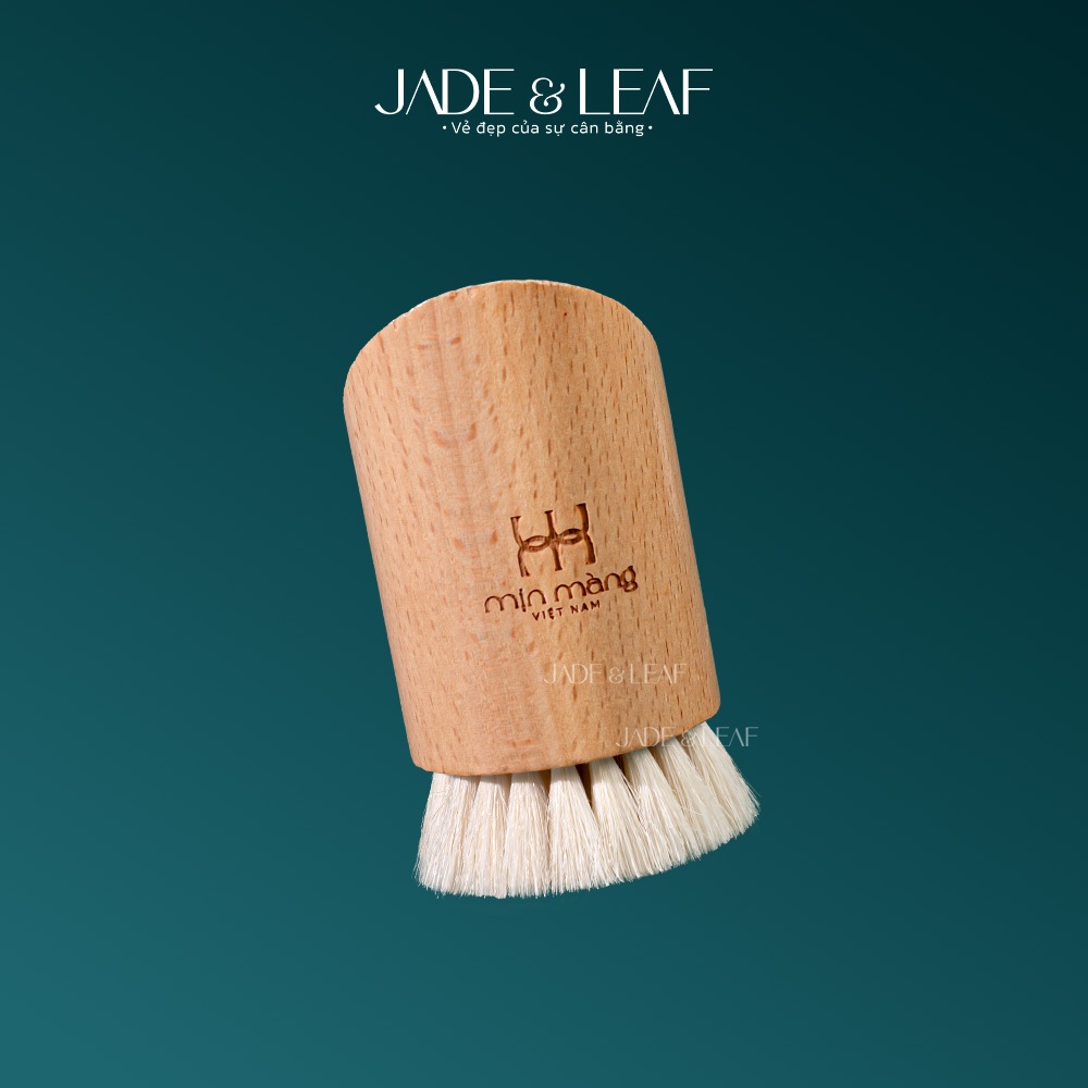 Bàn Chải Khô Mặt Body Jade&Leaf, Tẩy Tế Bào Chết Từ Lông Tự Nhiên Cao Cấp, Massage Làm Mịn Da