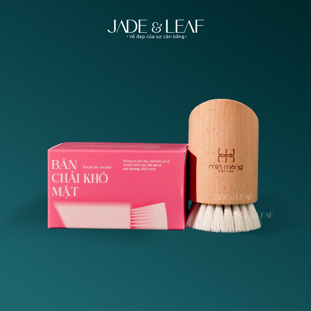 Bàn Chải Khô Mặt Body Jade&Leaf, Tẩy Tế Bào Chết Từ Lông Tự Nhiên Cao Cấp, Massage Làm Mịn Da
