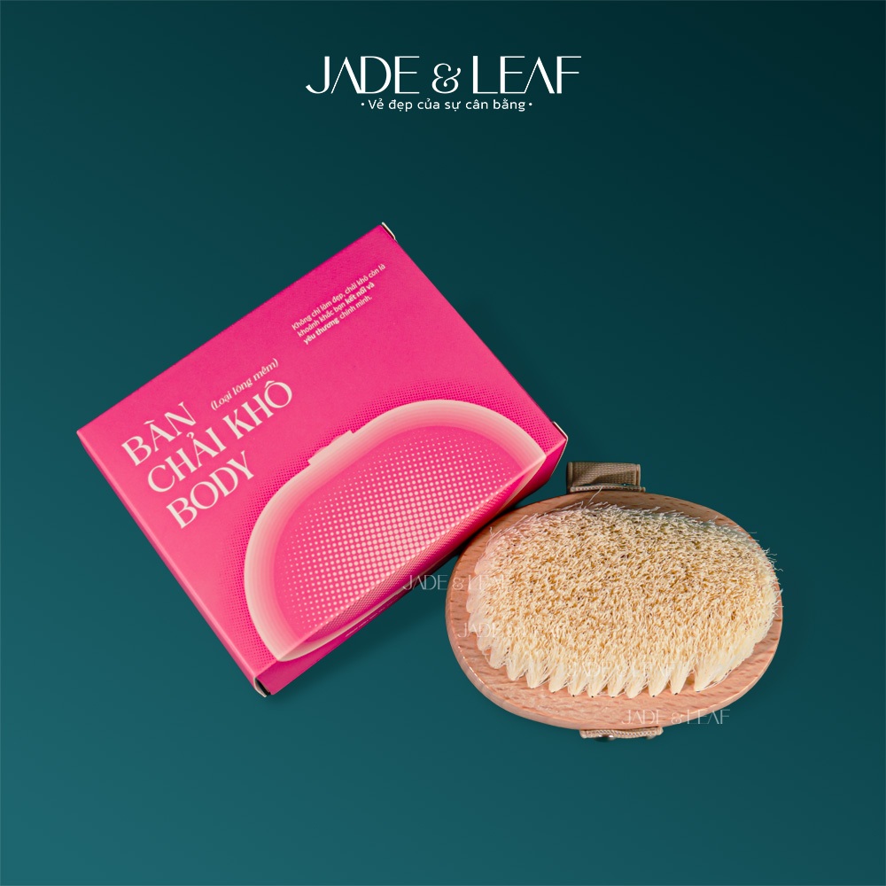 Bàn chải khô Mềm Jade&Leaf Tẩy Tế Bào Chết Body Lông Thật Mềm Mịn Lành Tính An Toàn Cho Da
