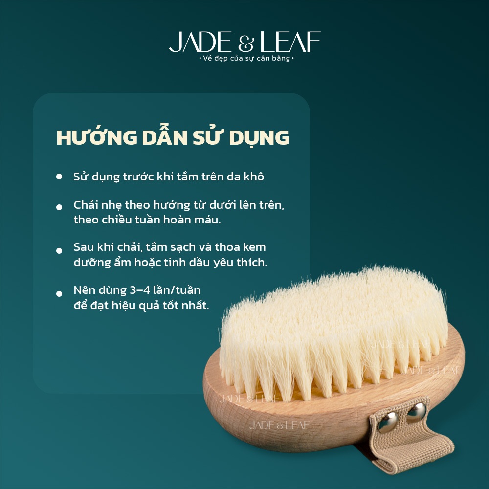 Bàn chải khô Mềm Jade&Leaf Tẩy Tế Bào Chết Body Lông Thật Mềm Mịn Lành Tính An Toàn Cho Da