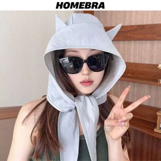 Nón che đầu buộc dây chống nắng họa tiết tai tiểu yêu tính đáng yêu phong cách Nhật HOMEBRA N969