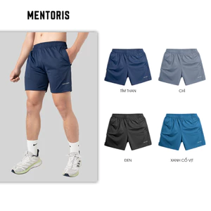 Quần short nam thể thao MENTORIS, Form Ngắn trên gối, chất thun lạnh siêu co giãn MSR10