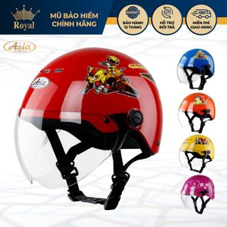 Mũ Bảo Hiểm Trẻ Em Asia Helmetac MT103 Nửa Đầu Có Kính | Vỏ ABS EPS | BH 12 Tháng