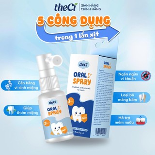 DATE 2027 - Xịt Răng Miệng theCi Cho Bé Oral Spray Hỗ Trợ Ngăn Ngừa Mảng Bám, Chống Sâu Sún 30ml - TCVN