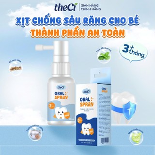 DATE 2027 - Xịt Răng Miệng theCi Cho Bé Oral Spray Hỗ Trợ Ngăn Ngừa Mảng Bám, Chống Sâu Sún 30ml - TCVN