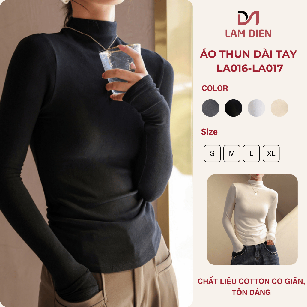 Áo Thun dài tay chất liệu cotton, áo dài tay co giãn tốt phong cách trẻ trung năng động LA016-LA017