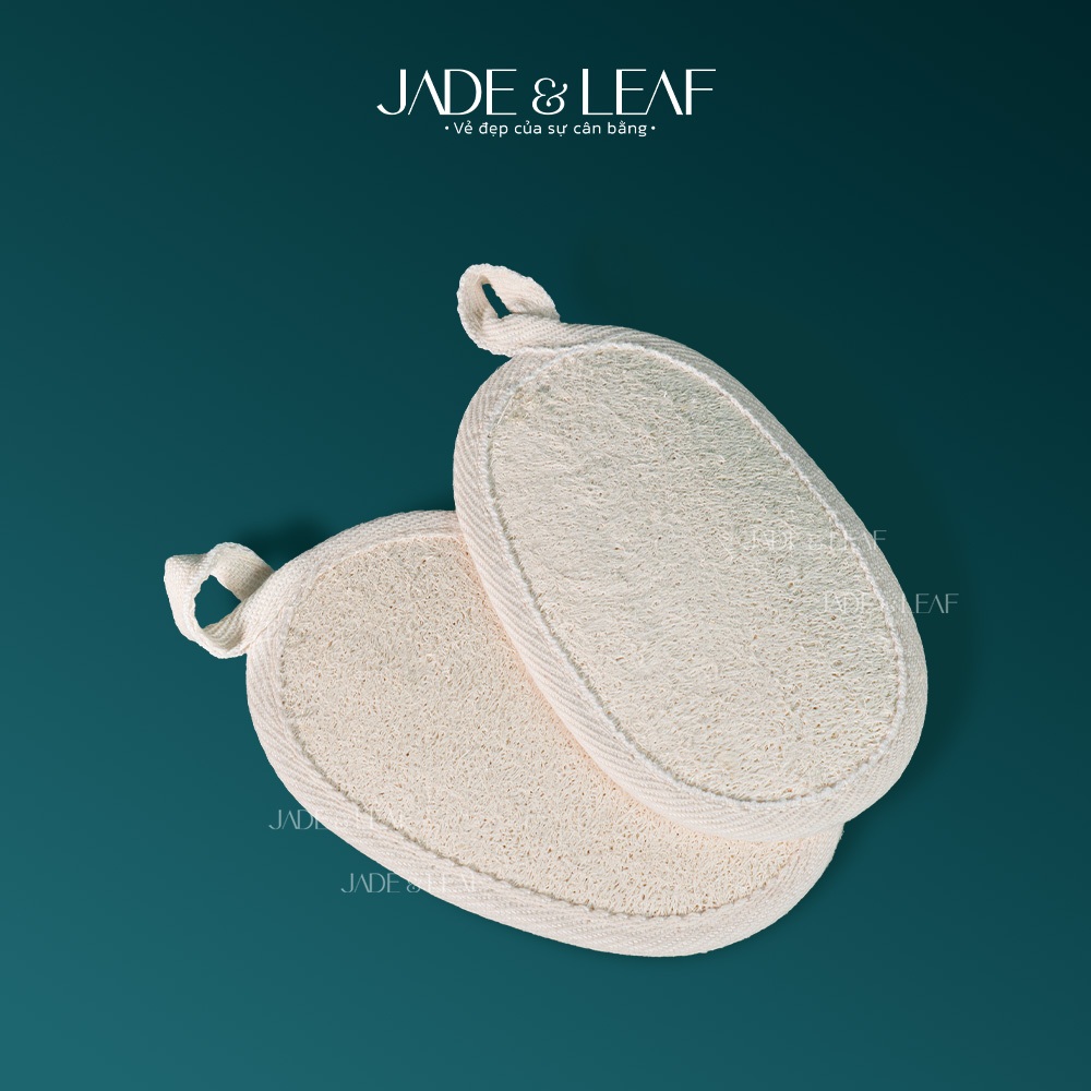 Bông Tắm Xơ Mướp Dẹt Jade&Leaf Cao Cấp, Tẩy Tế Bào Chết Body, Giảm Mụn Lưng An Toàn Cho Da