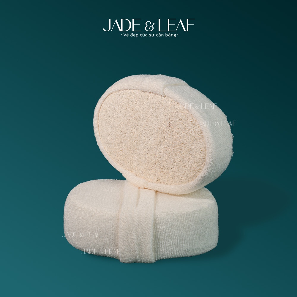 Bông Tắm Xơ Mướp Jade&Leaf Kết Hợp Bọt Biển Mềm Mịn, Tẩy Tế Bào Chết Body, Chăm Sóc Da Tự Nhiên