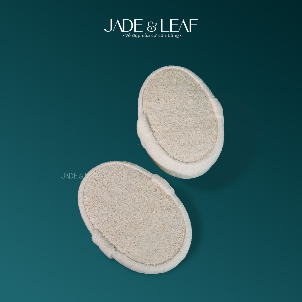 Bông Tắm Xơ Mướp Jade&Leaf Kết Hợp Bọt Biển Mềm Mịn, Tẩy Tế Bào Chết Body, Chăm Sóc Da Tự Nhiên