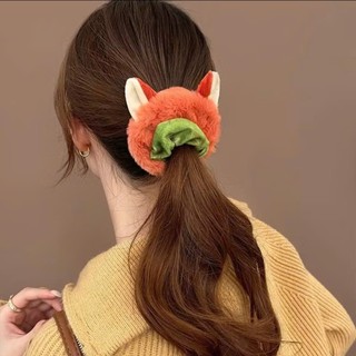 Scrunchies nơ buộc tóc lông mềm mịn cáo cam Nick và thỏ xám Judy đáng yêu cho bạn gái
