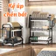 Kệ Chén Bát 3 Tầng Thép Chống Gỉ Cao Cấp, Giá Để Bát Đĩa Có Khay Hứng Nước & Kệ Dao Thớt Tiện Lợi