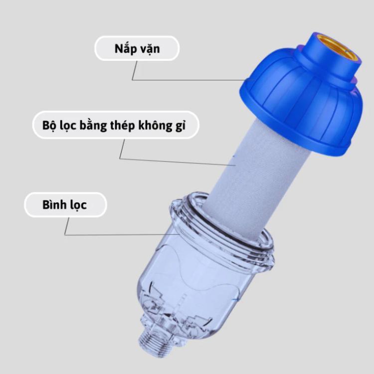 Đầu lọc nước thế hệ mới lõi inox 304 kháng khuẩn tại nhà đa năng, Bộ lọc cặn bình nước nóng,