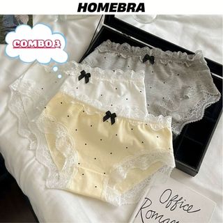 Combo 3 Quần Lót Nữ Cotton Thoáng Khí Quần Chip Nữ Mềm Mại Chấm Bi Ren Xinh Xắn Gợi Cảm Sexy L5410