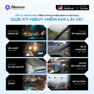 Combo 2 chai Nước rửa kính Ô tô Noma 911 tẩy sạch màng dầu, vết ố lâu ngày, hạn chế bám bụi