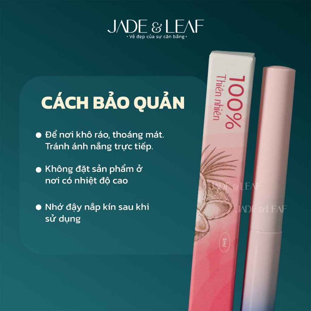 Tinh Chất Dưỡng Mi Jade&Leaf Cao Cấp, Serum Nguyên Chất Dầu Dừa Giúp Mi Dài Nhanh Không Dính Mắt