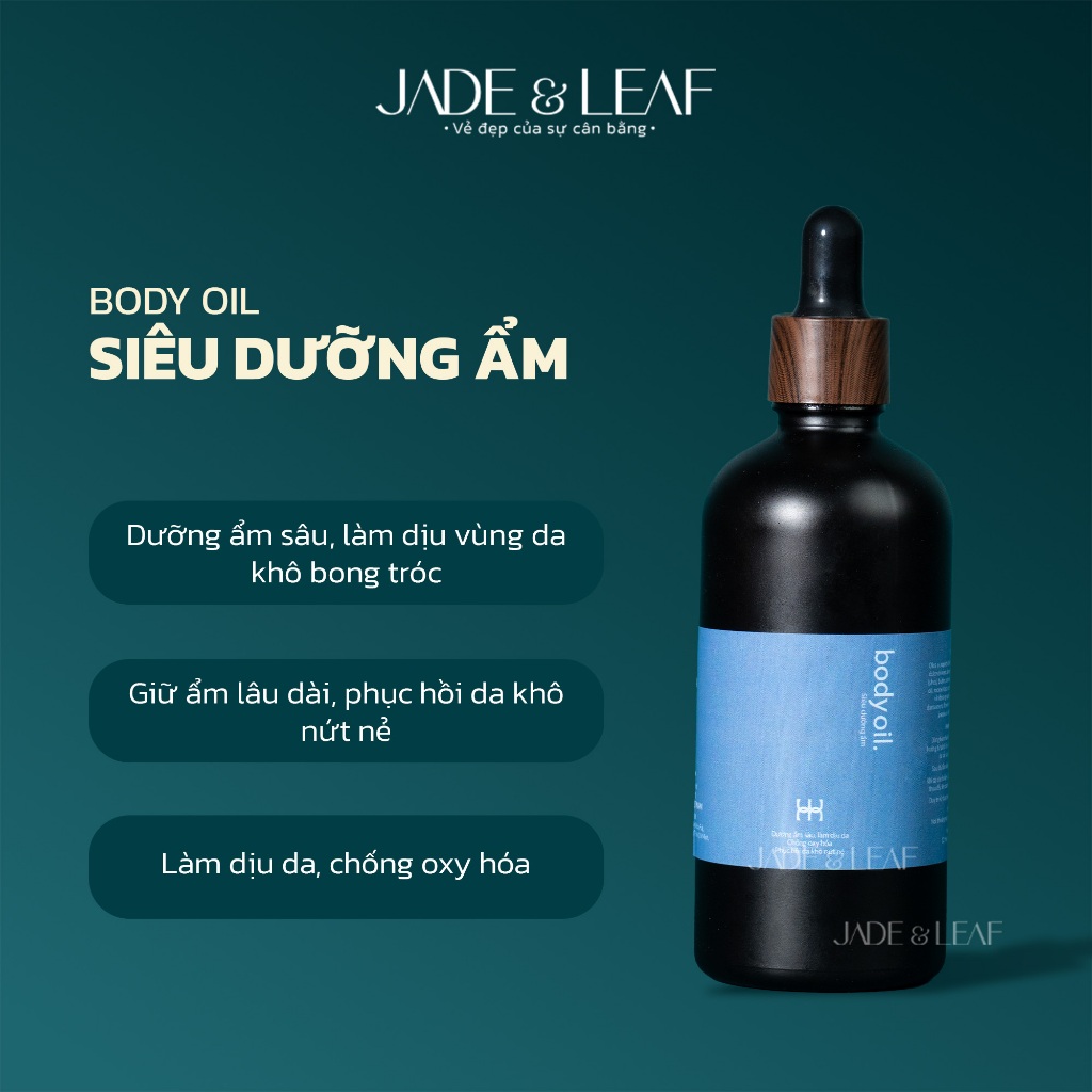 Body Oil Phòng Giảm Rạn Da Jade&Leaf, Dưỡng Ẩm Sâu Phục Hồi Và Chống Lão Hoá Thư Giãn Xả Stress