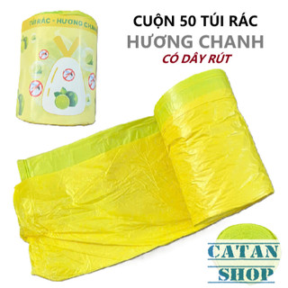 Cuộn 50 Túi Rác Hương Chanh Chống Muỗi Hạn Chế Mùi Hôi Xua Đuổi Côn Trùng, Túi Rác Hương Chanh 50 Túi Dày Dặn
